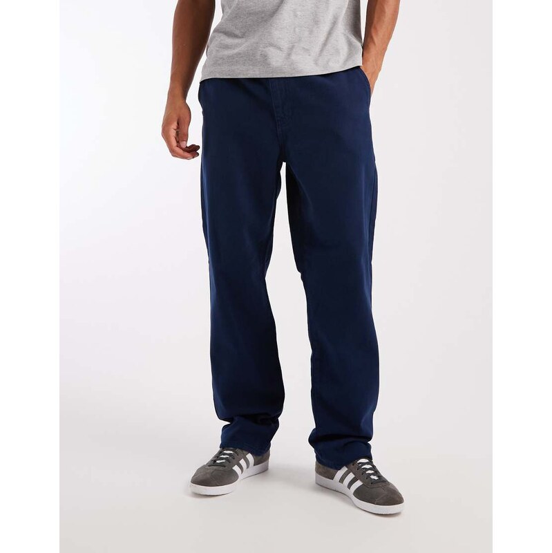ASOS DESIGN straight fit trousers in navy