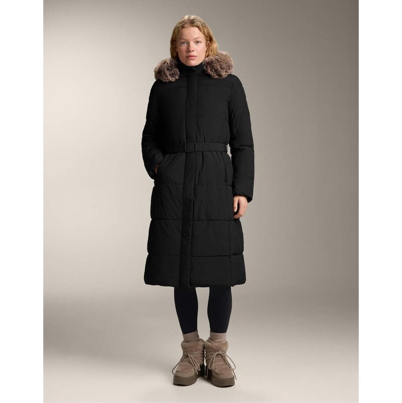 OYSHO Primaloft waterrepellent long padded jacket in black