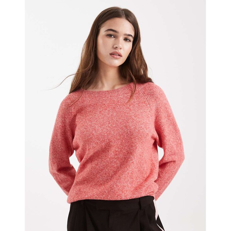 Vero Moda round neck knitted jumper in high risk red