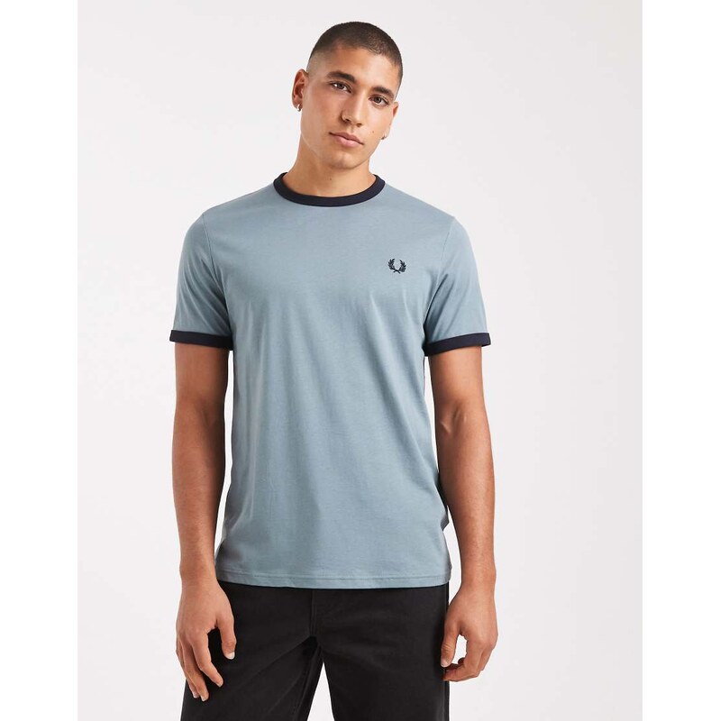 Fred Perry ringer t-shirt in stockport blue