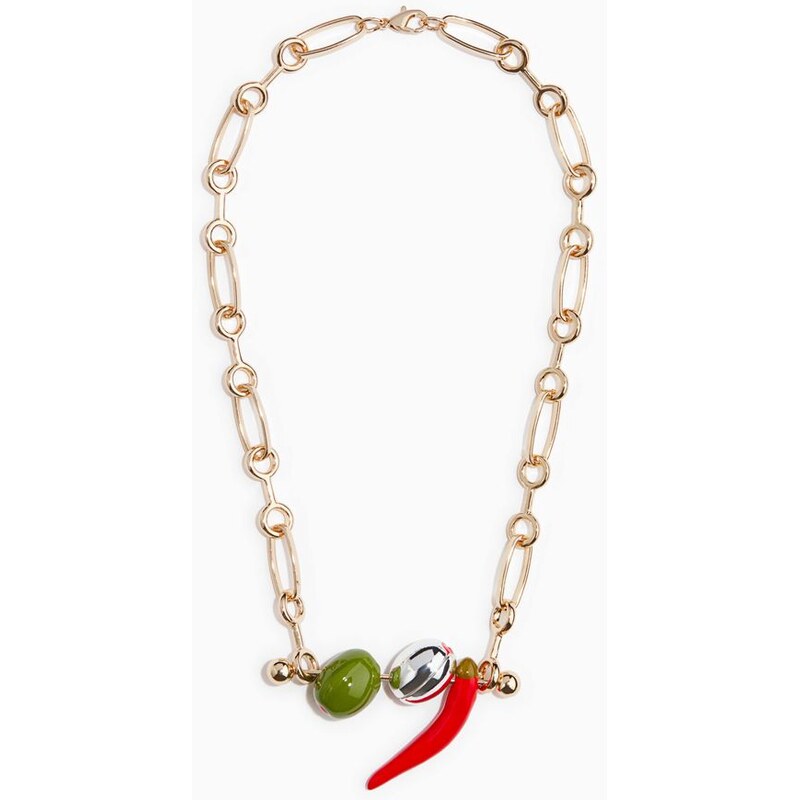 H&M - Náhrdelníks přední tyčkou - zelená 109470045