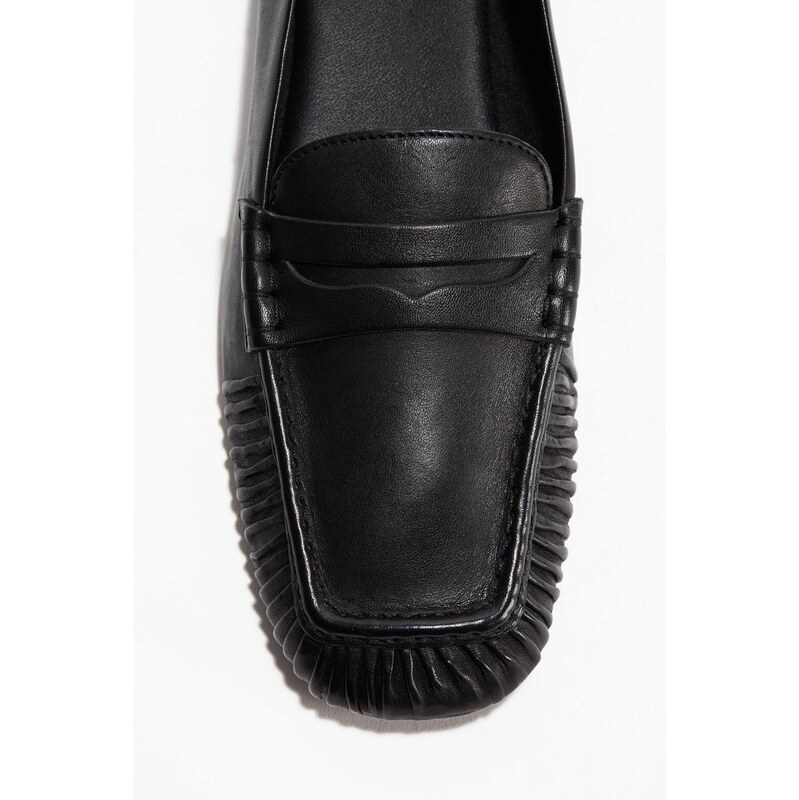 H&M - Kožené mokasíny - černá 108669209