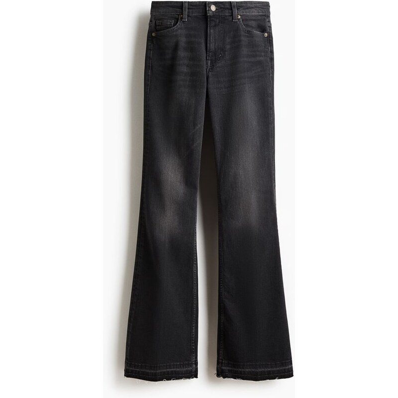 H&M - Flared High Jeans - Tmavě Šedá
