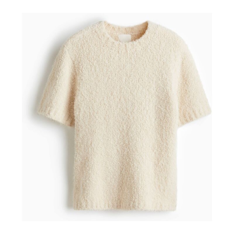 H&M - Tričko z úpletu buklé - bílá 109607622