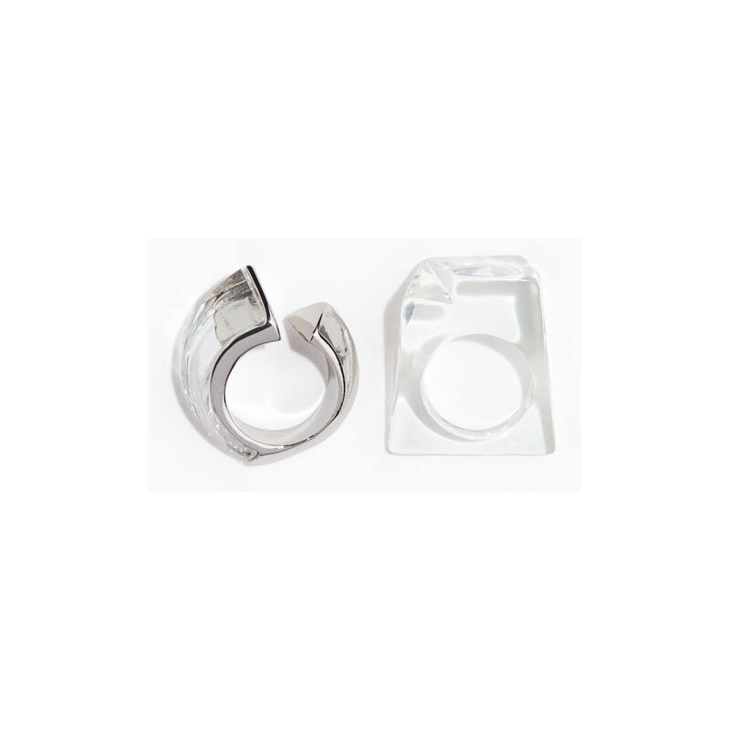 H&M - 2-pack rings - stříbrná 110133985