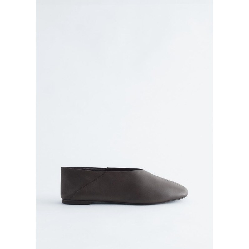 H&M - Kožené baleríny - oranžová 110475624
