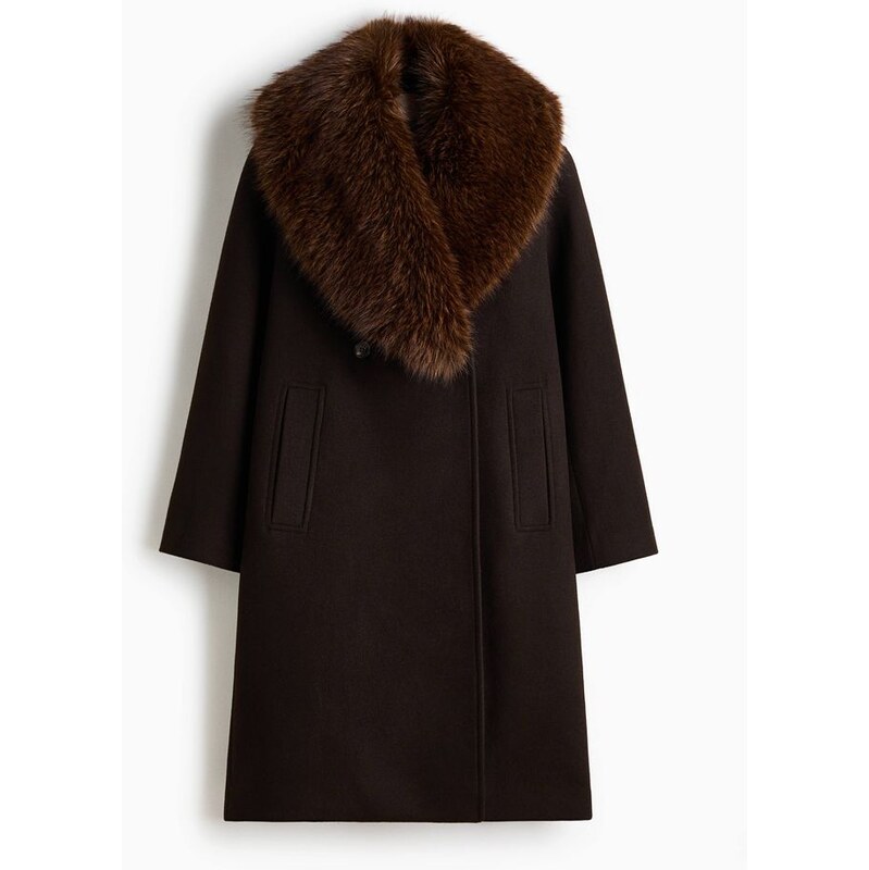 H&M - Dvouřadový kabát - hnědá 110557271