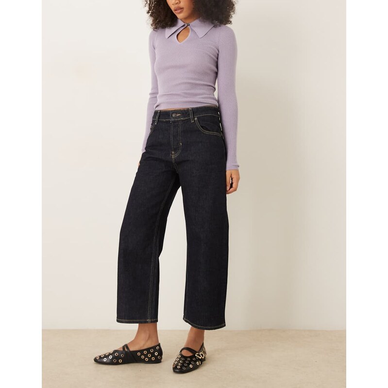 Free People deep trance dropped jeans in rinse blue