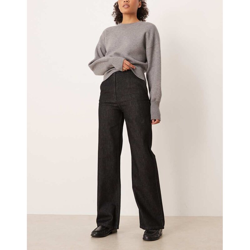 ASOS DESIGN low rise clean waistband jeans in black