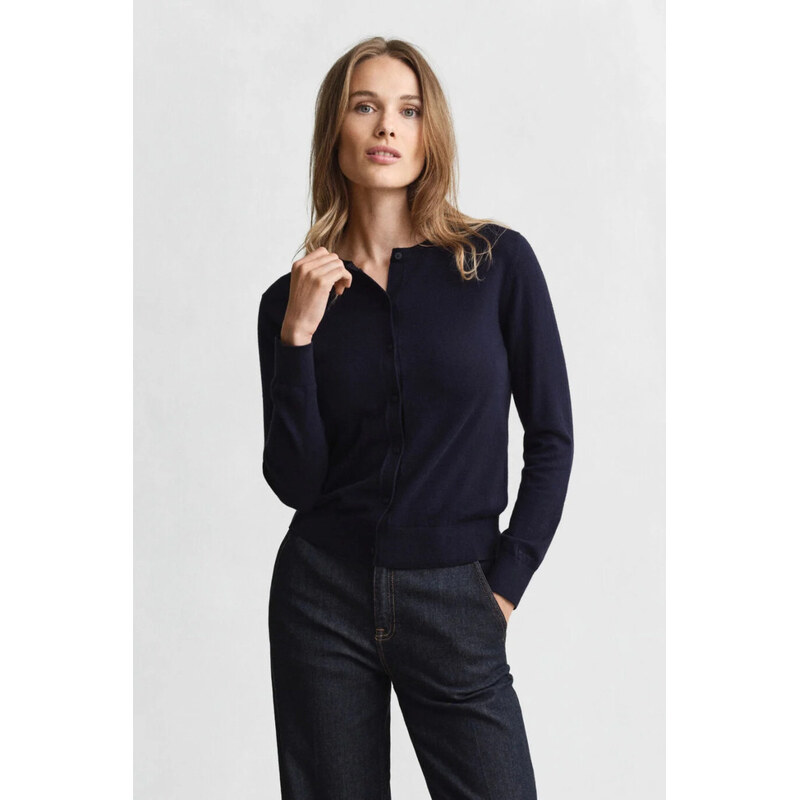 KARDIGÁN GANT LIGHT KNIT C-NECK CARDIGAN EVENING BLUE