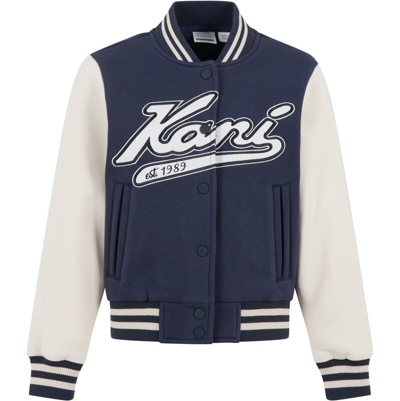 Karl Kani Přechodná bunda Varsity tmavě modrá / bílá / přírodní