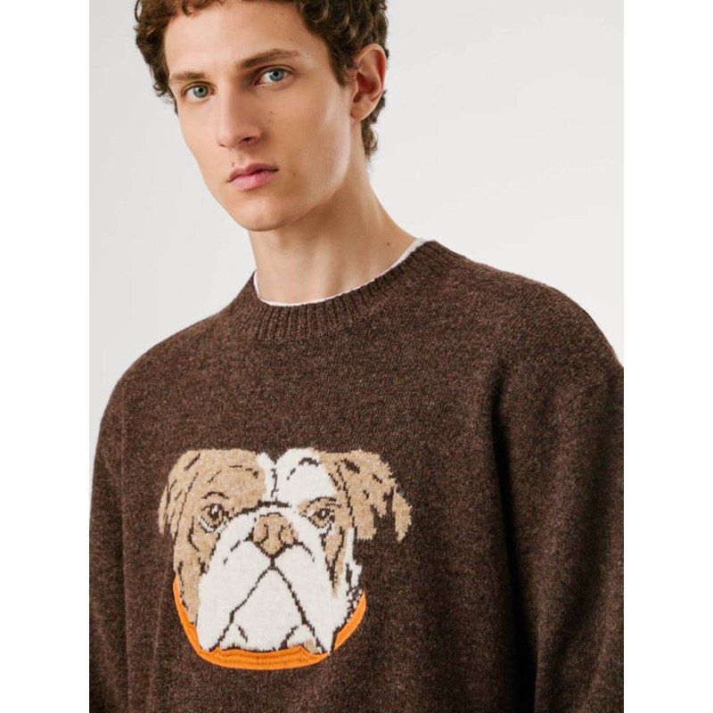 Pepe Jeans pánský hnědý svetr