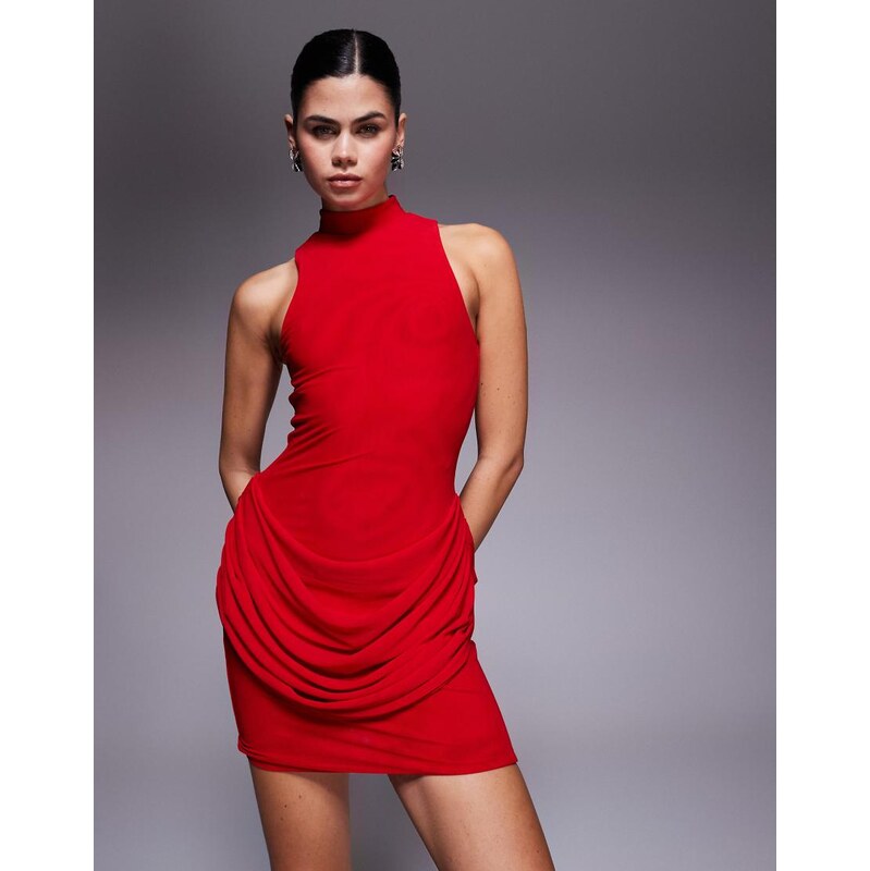 Wanderdoll Margot sculpted high neck sleeveless drape detail