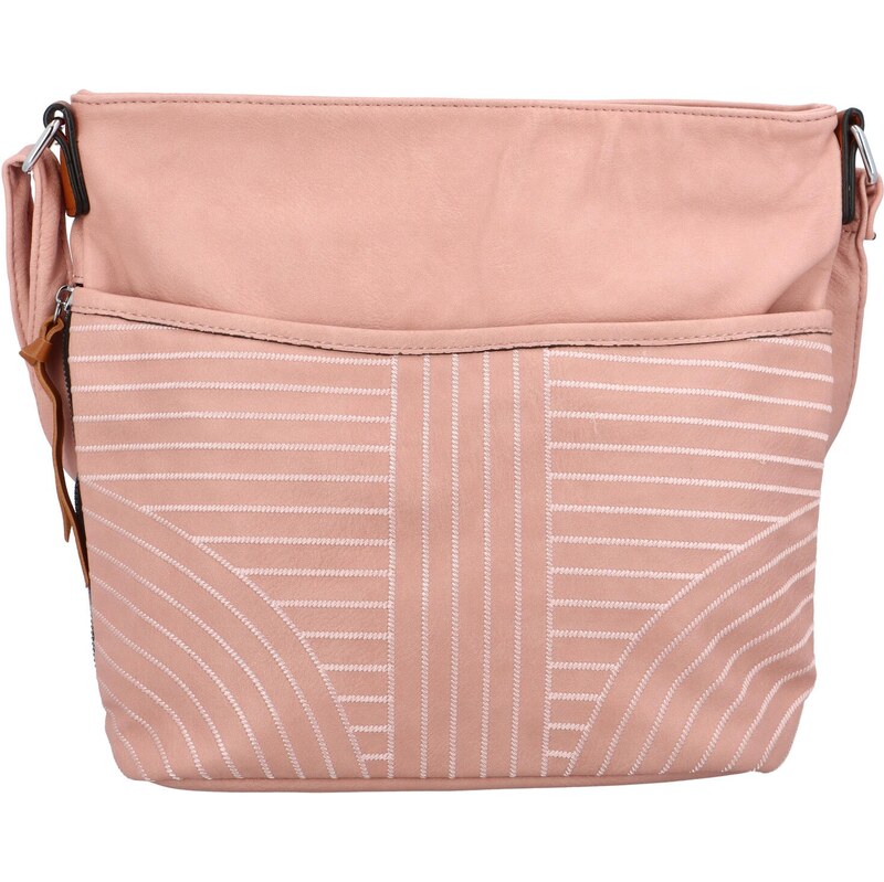 LIDA Trendová dámská koženková crossbody Perlita, růžová 110583207