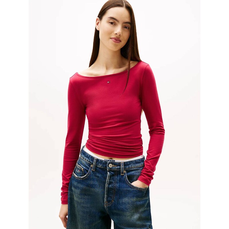 Tommy Jeans dámské růžové tričko