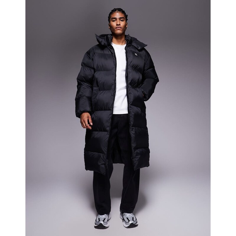 Calvin Klein Jeans longline quilted puffer jacket in black