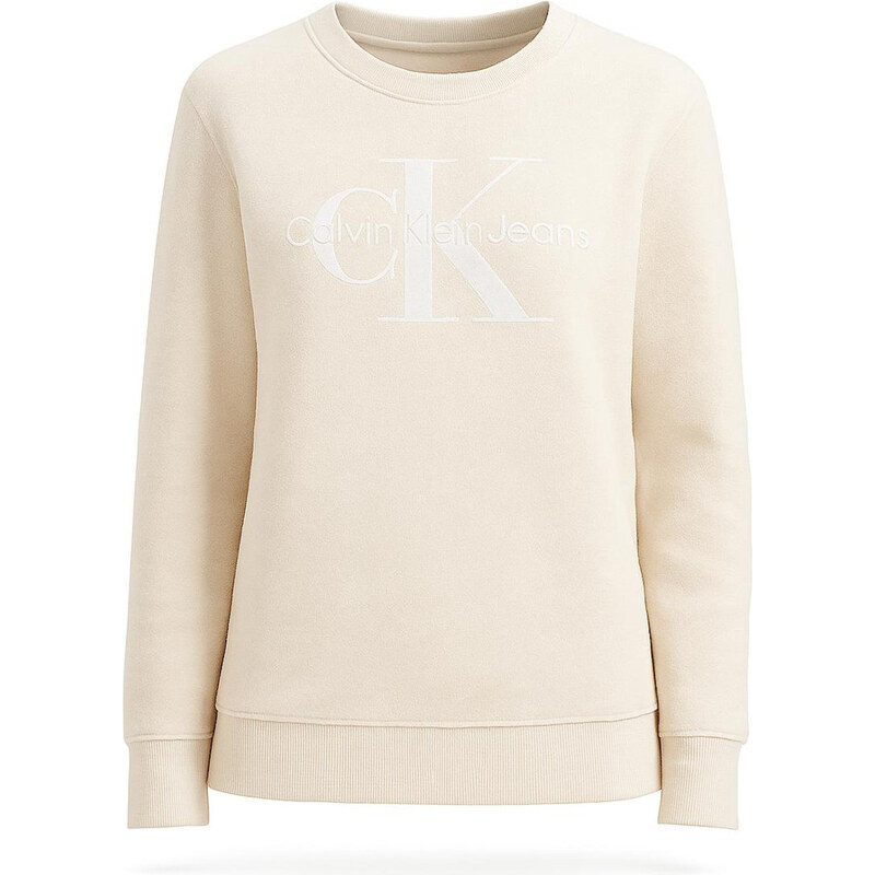 Calvin Klein dámská mikina Classic Logo Signature béžová VELIKOST L 29505305