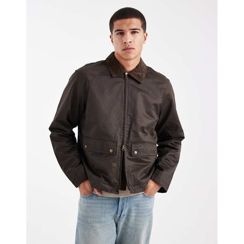 Jack & Jones wax jacket in brown