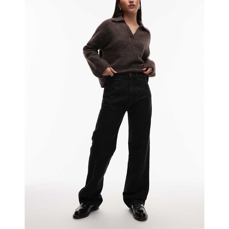 CAT WWR 5 pocket loose fit denim jeans in black 110584848
