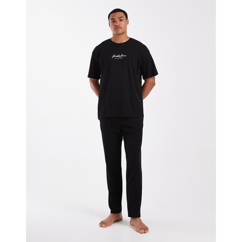 Jack & Jones T-shirt lounge set in black