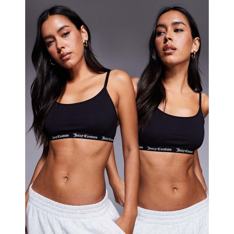 Juicy Couture 2 pack bralet in black/grey-Multi 110584542