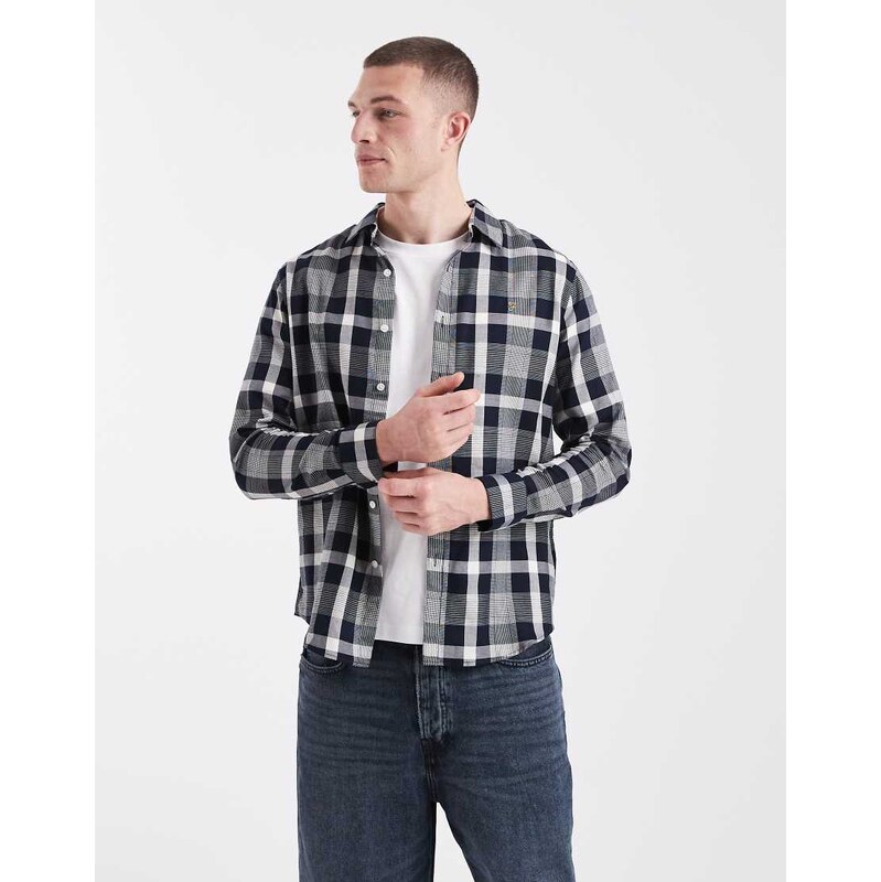 Farah weinand checked longsleeve shirt in navy