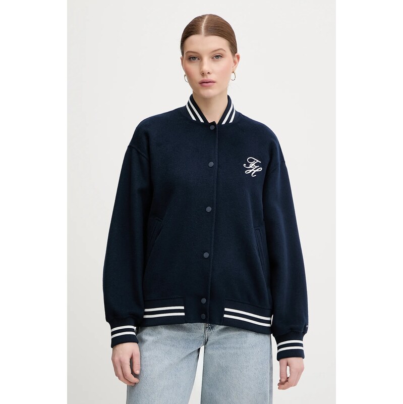 Tommy Hilfiger Bomber bunda s příměsí vlny Tommy Hilfiger