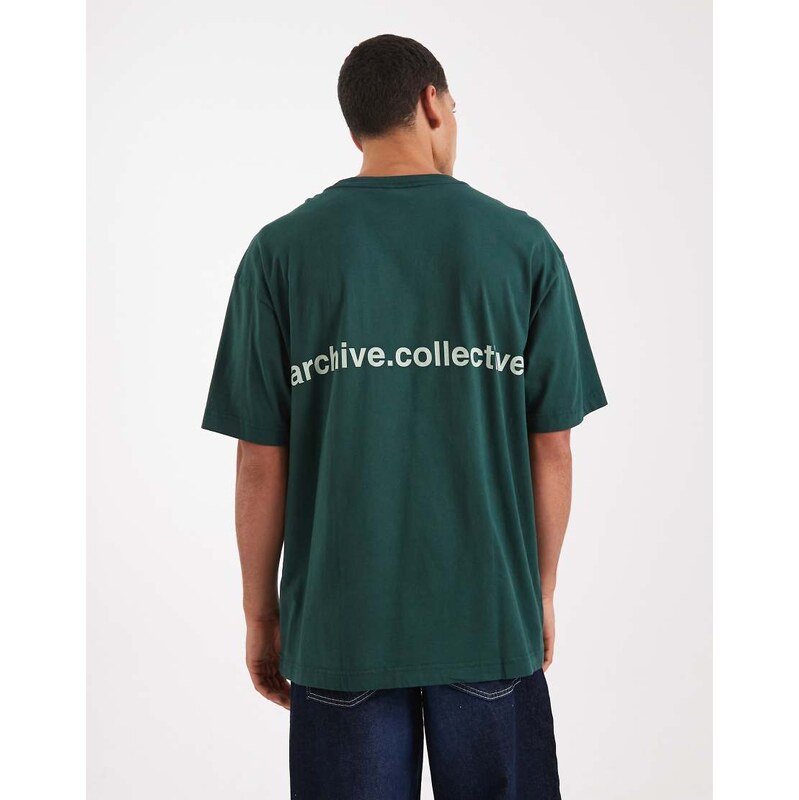 Cotton On box fit t-shirt with graphic in pineneedle green