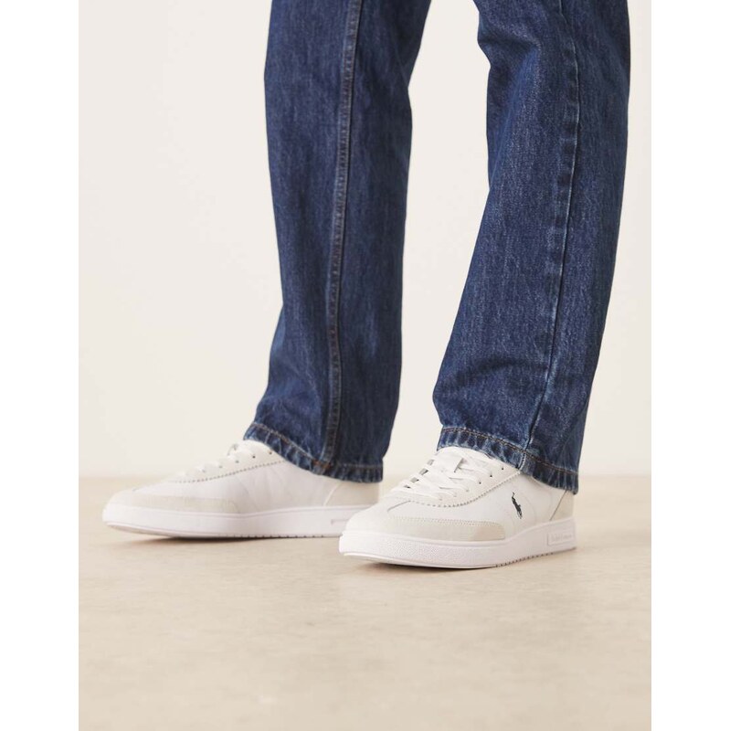 Polo Ralph Lauren suede and leather trainer with rib detail in