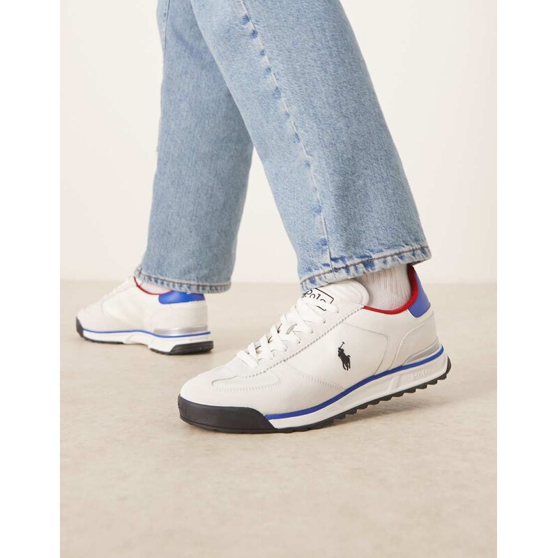 Polo Ralph Lauren Varick suede and nylon trainers in white