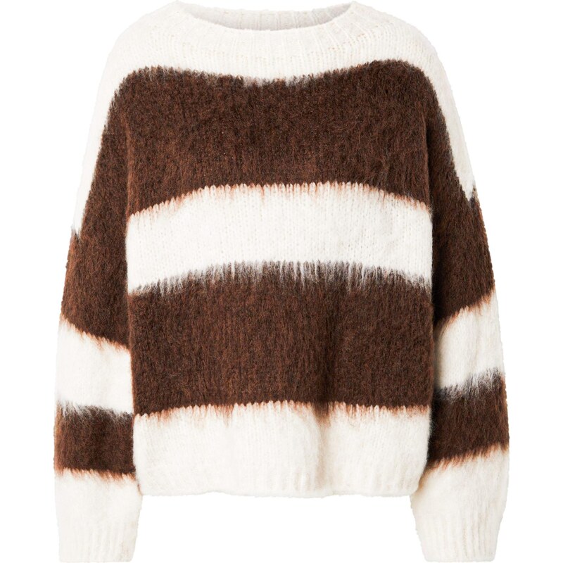 Zwillingsherz Svetr hnědá / offwhite