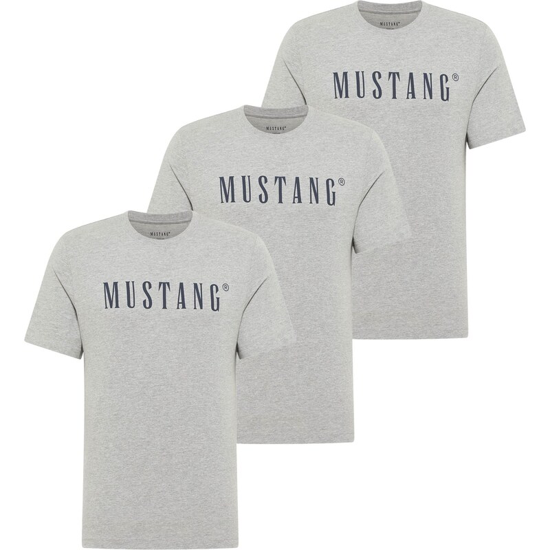 MUSTANG Tričko šedý melír / černá
