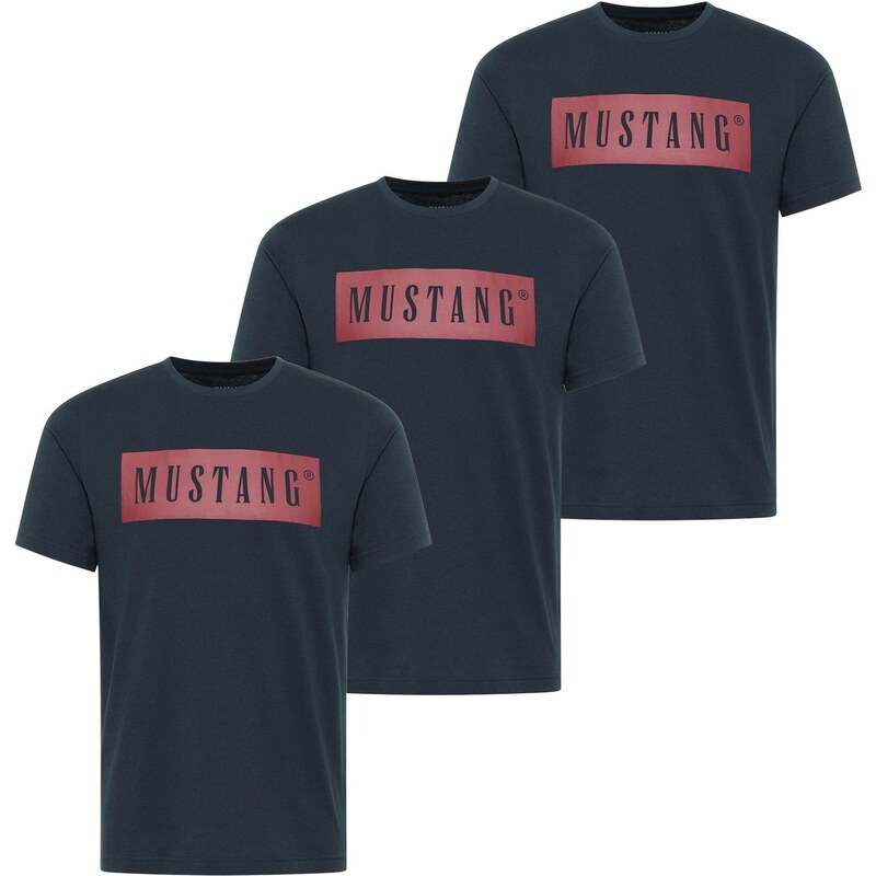 MUSTANG Tričko tmavě modrá / červená