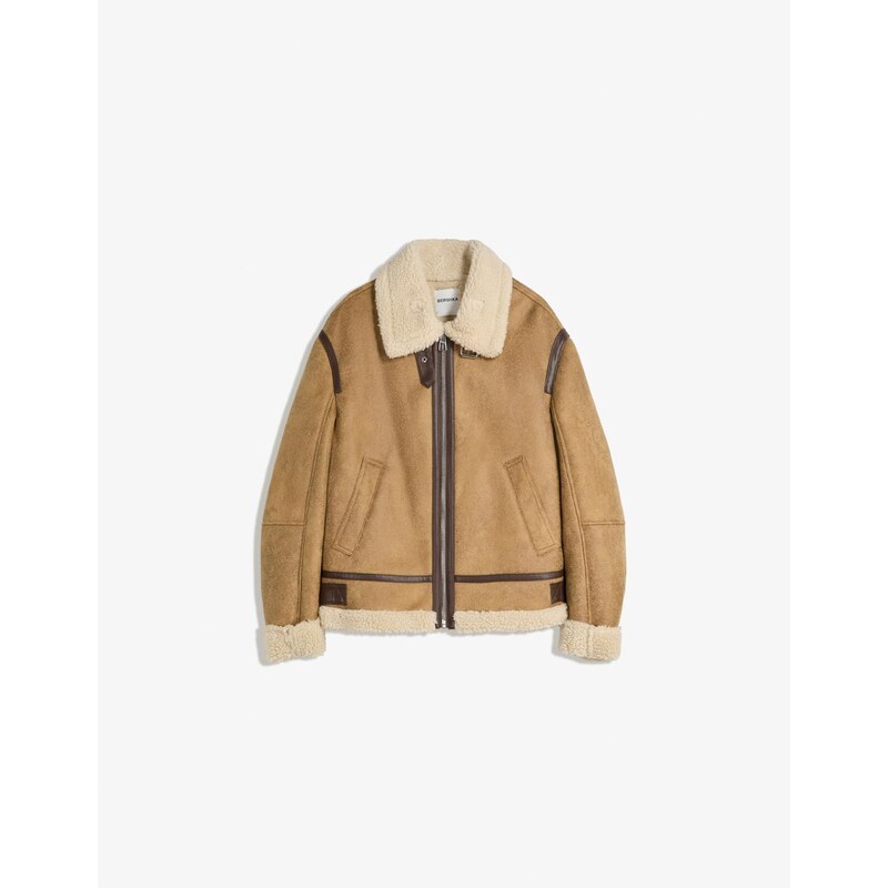 Bershka Přechodná bunda velbloudí 110591394