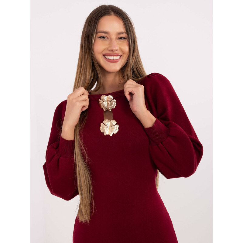 Factory Price Dress-PM-SK-YIS1063.17-burgundy