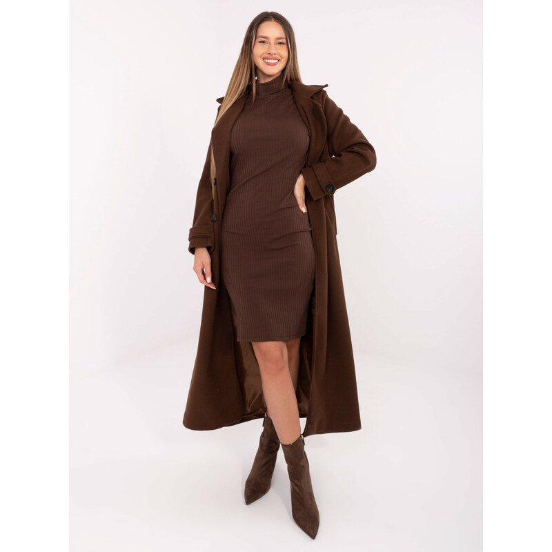 RUE PARIS Dress-RV-SK-A1048.83-dark brown