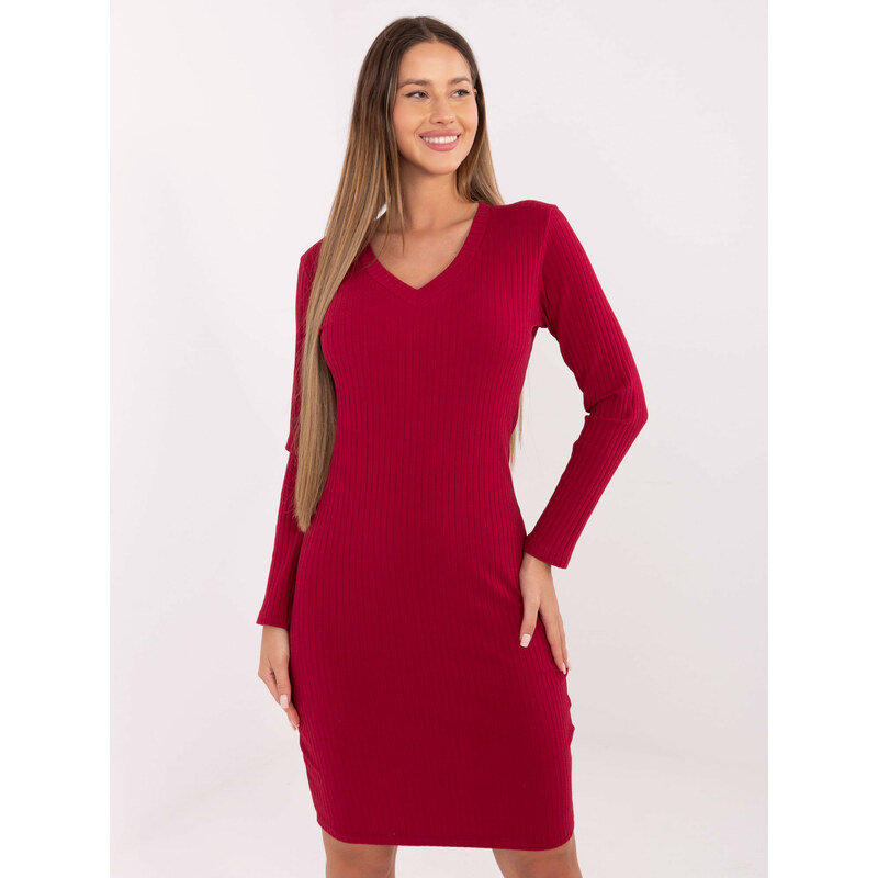 RUE PARIS Dress-RV-SK-A1050.08-burgundy