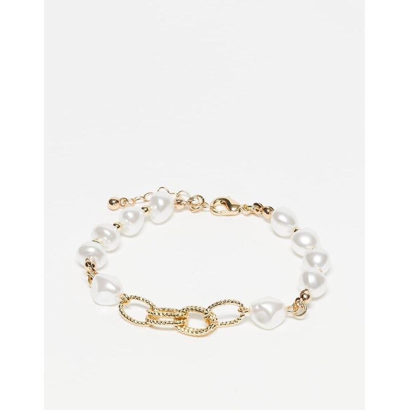 Reclaimed Vintage unisex mixed pearl and gold chain 2 set