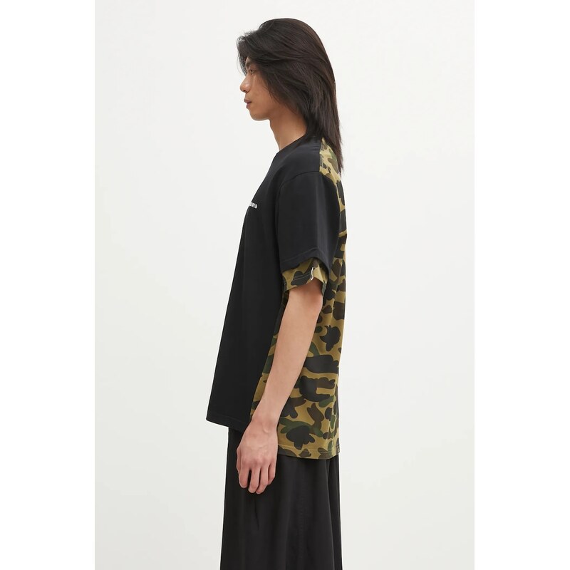 Bavlněné tričko A Bathing Ape 1st Camo Heavy Washed Blocking