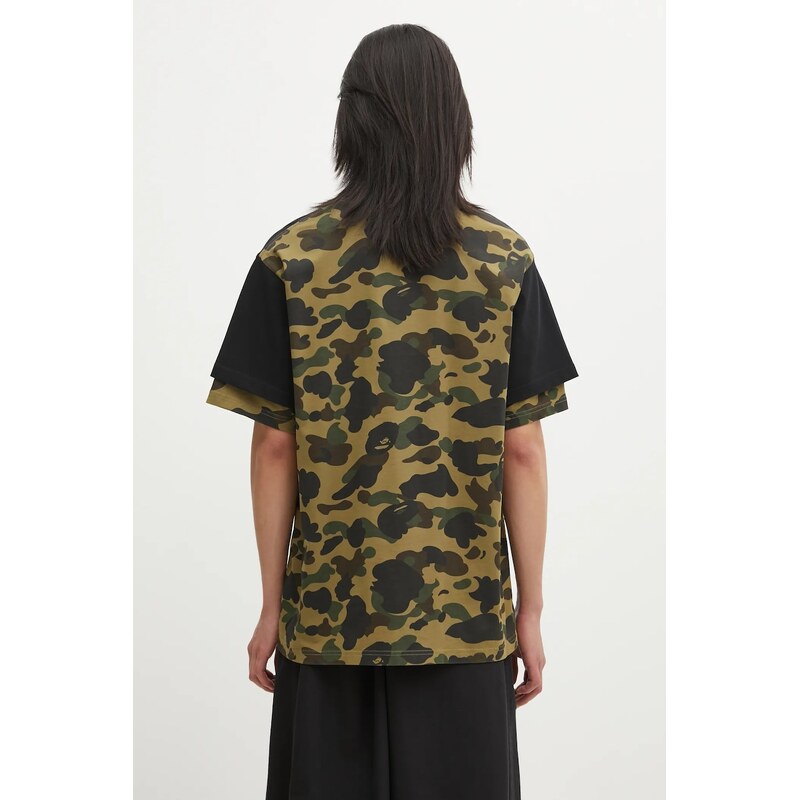 Bavlněné tričko A Bathing Ape 1st Camo Heavy Washed Blocking