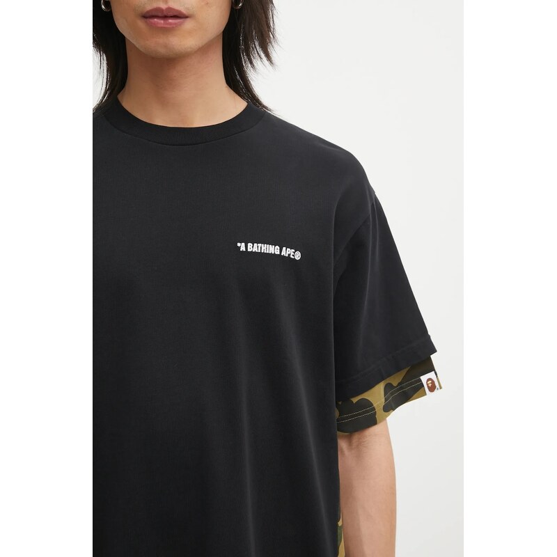 Bavlněné tričko A Bathing Ape 1st Camo Heavy Washed Blocking
