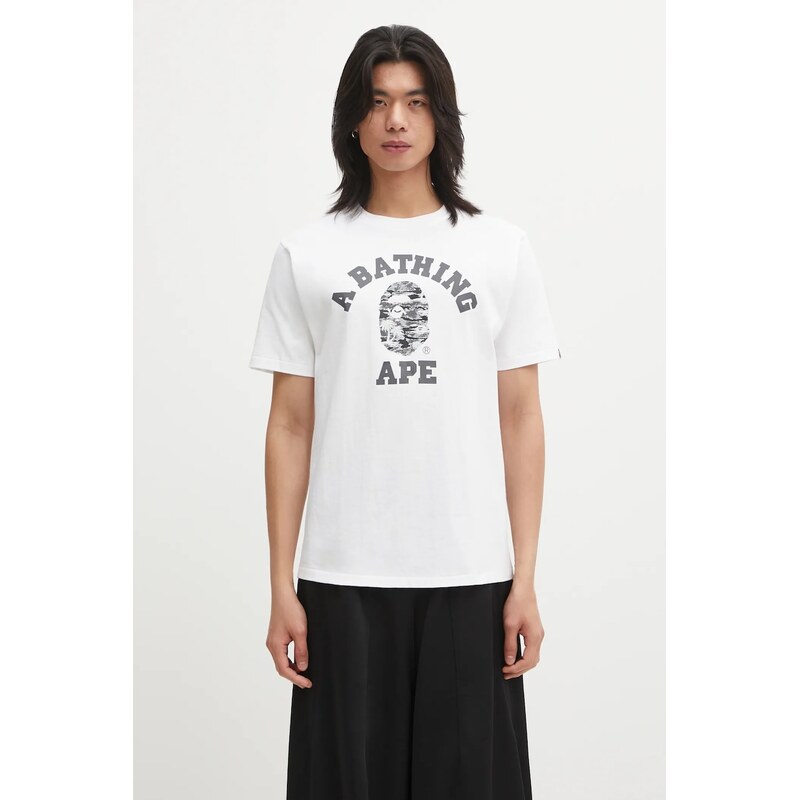Bavlněné tričko A Bathing Ape Palm Tree Camo College