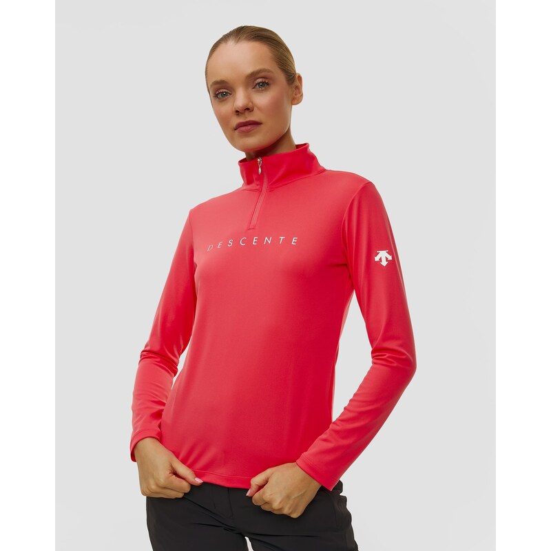 Dámský Růžový Lyžařský Rolák Descente Chest Logo T-neck