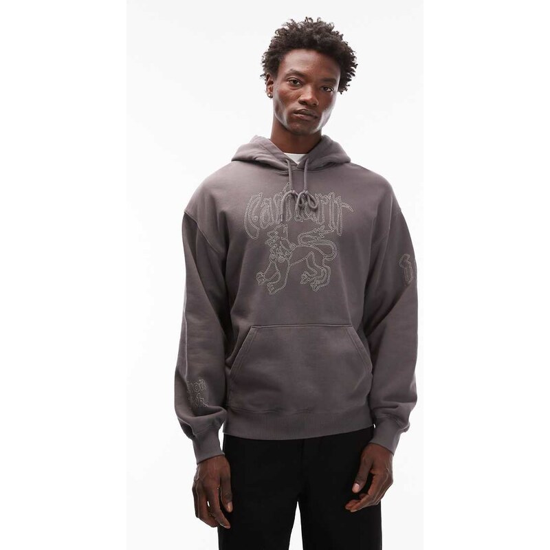 Carhartt WIP hackwork oversized hoodie in dark grey