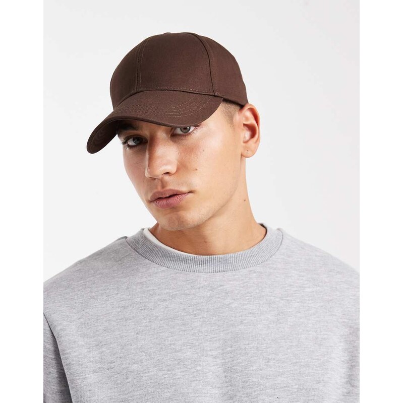 ASOS DESIGN baseball cap in brown