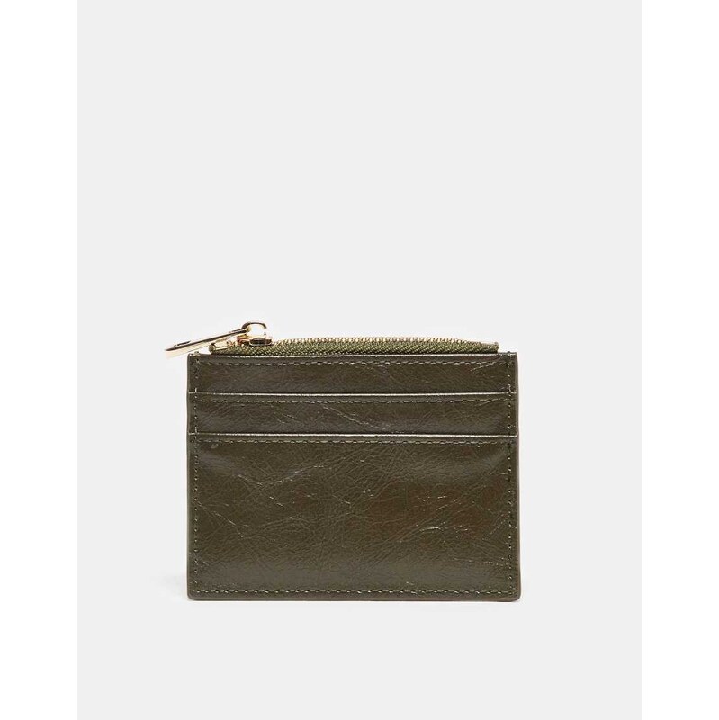 ASOS DESIGN card holder in olive-Multi 110611298