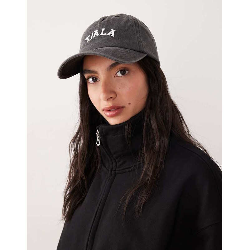 TALA logo everyday cap in washed black - BLACK 113000955