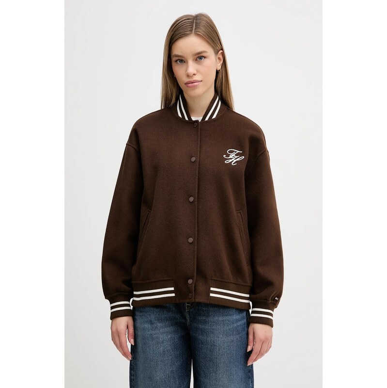 Tommy Hilfiger Bomber bunda s příměsí vlny Tommy Hilfiger