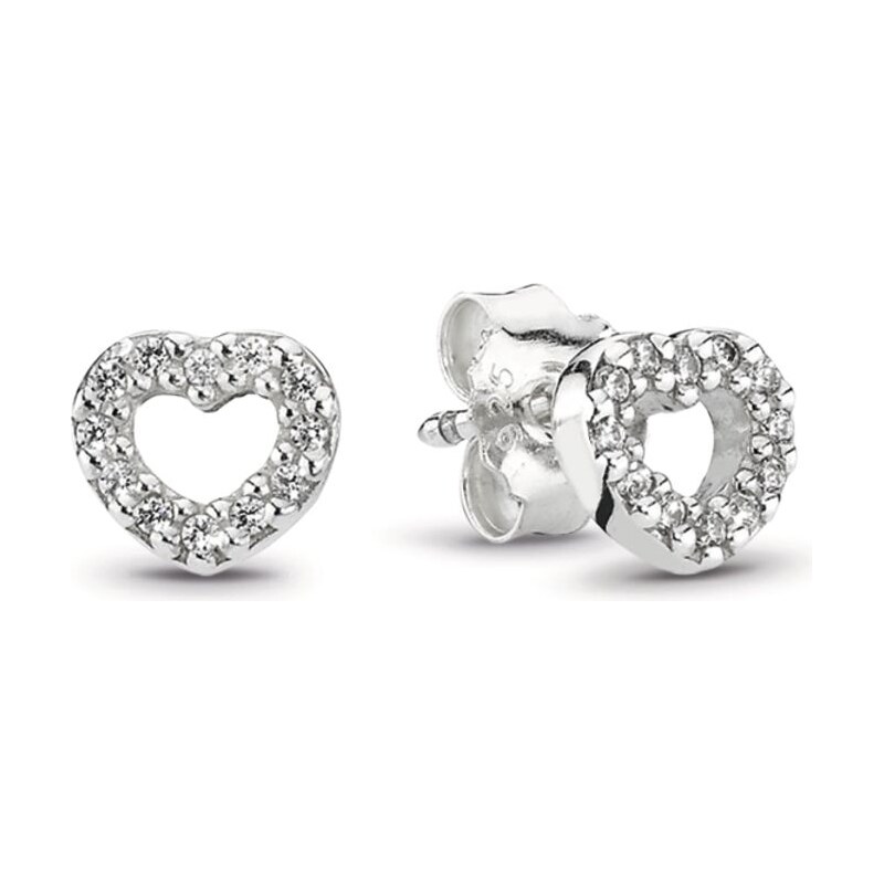 PANDORA náušnice Spojená srdce 92572125