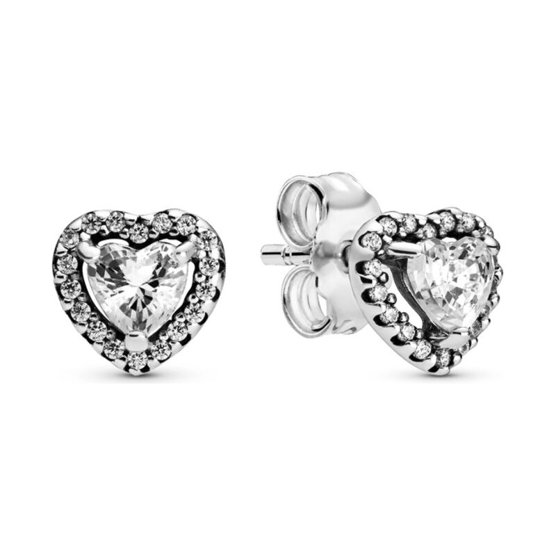 PANDORA náušnice Vyvýšené srdce 92572291
